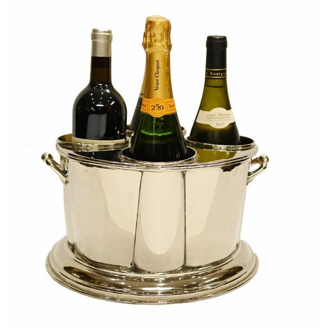Gorgeous Sheffield Silver plate champagne and wine cooler Great party piece, holds four bottles so enough for a lively...