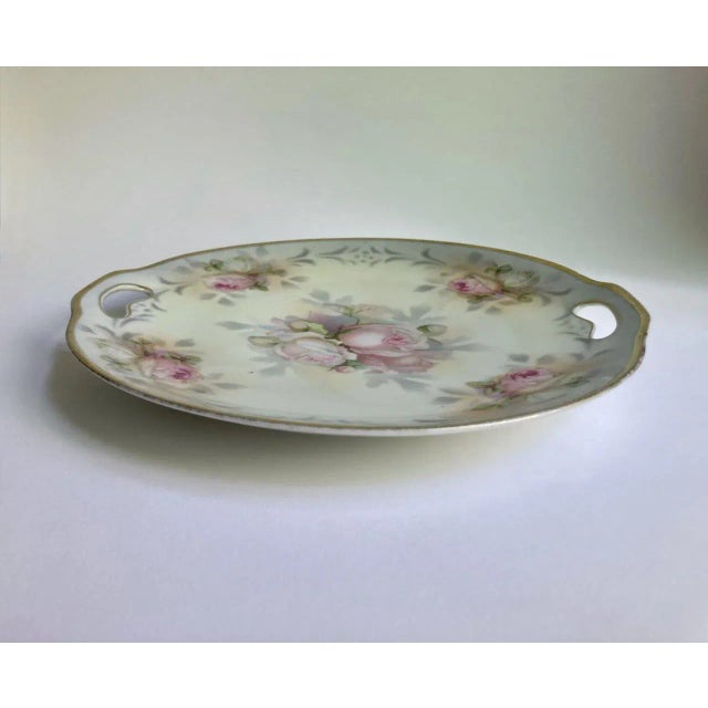Circa 1910's Erdmann Schlegelmilch "Rose" Handled Serving Plate For Sale - Image 4 of 14