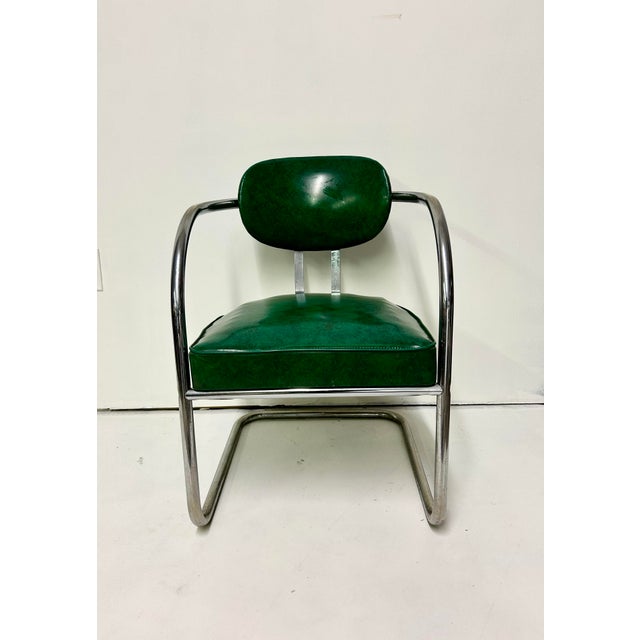 1960s Vintage Deco Sweeping Arm Lounge Chair by Chromcraft For Sale In Charlotte - Image 6 of 9