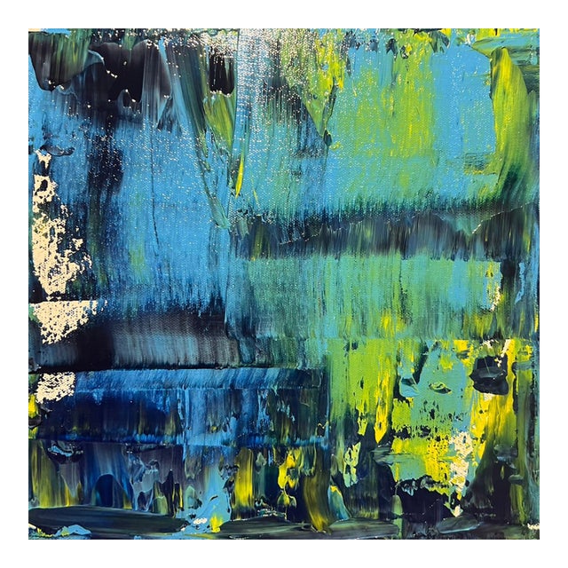 Shades of Blue Abstract Expressionism Acrylic Painting For Sale