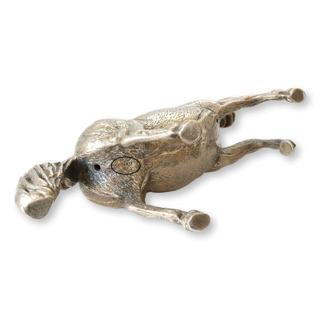 Mid-Century Modern 1960s Italian Silver-Plate Rearing Horse For Sale - Image 3 of 4