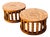 Vintage Mid Century Walnut & Burl Drum Side Tables by Cal Mode For Sale
