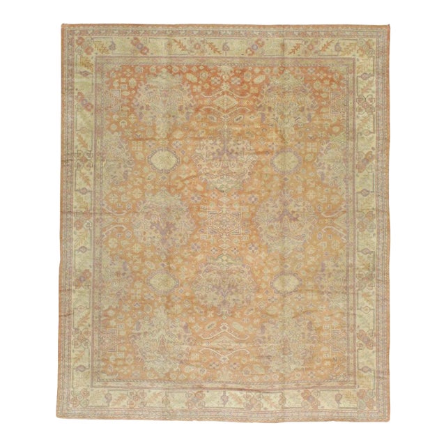 Galerie Shabab Collection Early 20th Century Turkish Oushak Room Size Carpet For Sale