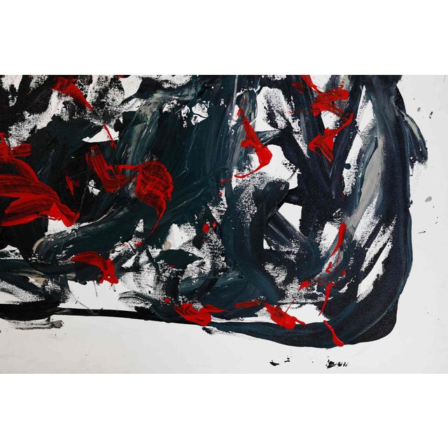 Late 20th Century Vintage Abstract Painting on Canvas For Sale - Image 5 of 6