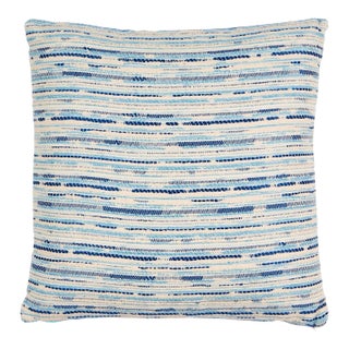 Schumacher Tomori Indoor/Outdoor 20" Pillow in Blue For Sale