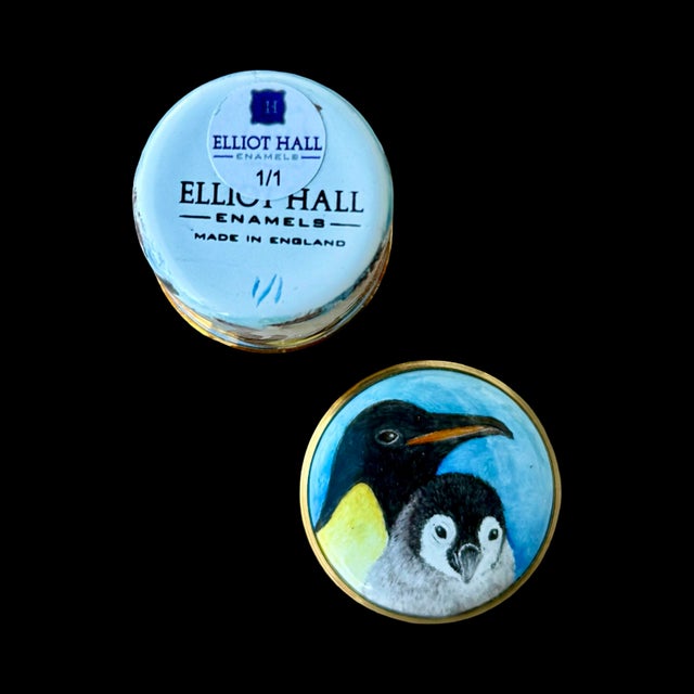 Early 21st Century Elliot Hall Enamels Penguins Arctic Wildlife Trinket Box by E. Todd, Limited Edition 1/1 For Sale - Image 5 of 7