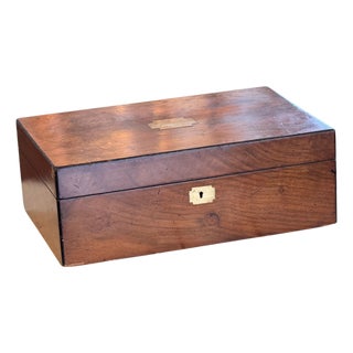 19th Century English Brass Inlaid Box For Sale