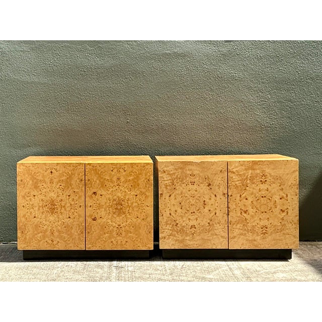 Late 20th Century Vintage 1970s Burl Nightstands After Baughman - A Pair For Sale - Image 5 of 12