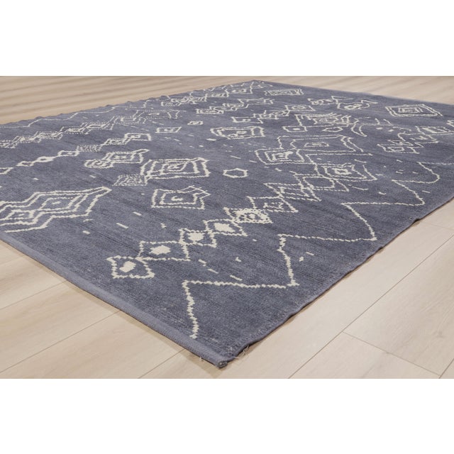 Slate Gray Contemporary Turkish Moroccan Rug, 08'02 X 10'04 For Sale - Image 8 of 10