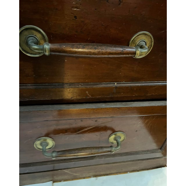Brown 19th Century Vintage Mahogany Drapery Shop Drawers & Brass Hardware For Sale - Image 8 of 13