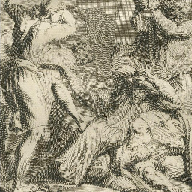 Pieter Mortier, Stoning of Susanna's Accusers and Daniel Destroys Bel, 1700, Engraving For Sale - Image 4 of 12