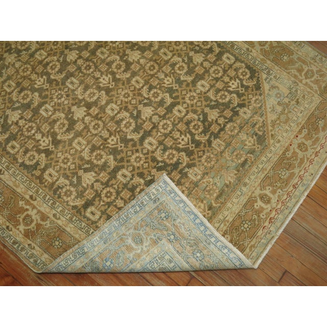 1920s Zabihi Collection Persian Malayer Earth Color Accent Size Rug For Sale - Image 5 of 7