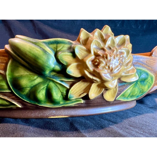 1940s Roseville Water Lily Console Dish For Sale - Image 5 of 5
