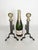 Rustic Andirons in Cast Iron and Brass, Black and Gold, France, 1960s, Set of 2 For Sale - Image 3 of 12