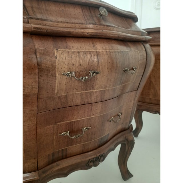 Vintage Italian Burl Wood Night Stands, A Pair For Sale - Image 17 of 18