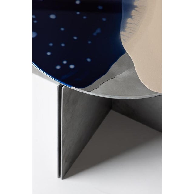Contemporary H9 Hand Decorated Metal & Aluminium Side Table by Studio Nyx For Sale - Image 3 of 18