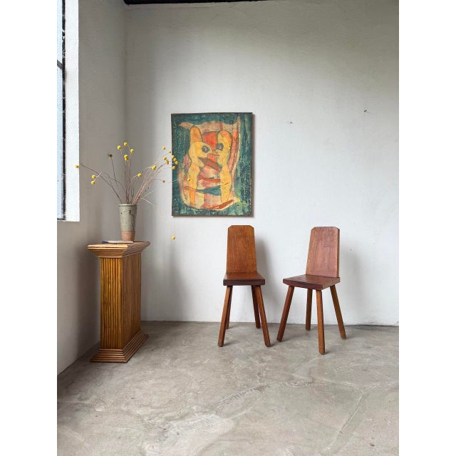 Brutalist Oak Chairs, 1950s, Set of 2 For Sale - Image 3 of 18