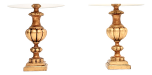French Gilt Wood Table Lamps, 1950s, Set of 2
