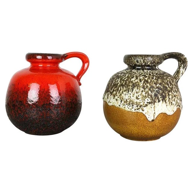 Model 484-21 Pottery Fat Lava Vases from Scheurich, Germany, 1970s, Set of 2 For Sale - Image 14 of 14
