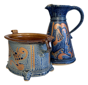 Ceramic Art Jug and Pot by Friedemann Henschel for Töpfergut Panschenhagen, Germany, 1990s, Set of 2