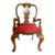 Early 20th C Queen Anne Mahogany Red Velvet Child Chair For Sale