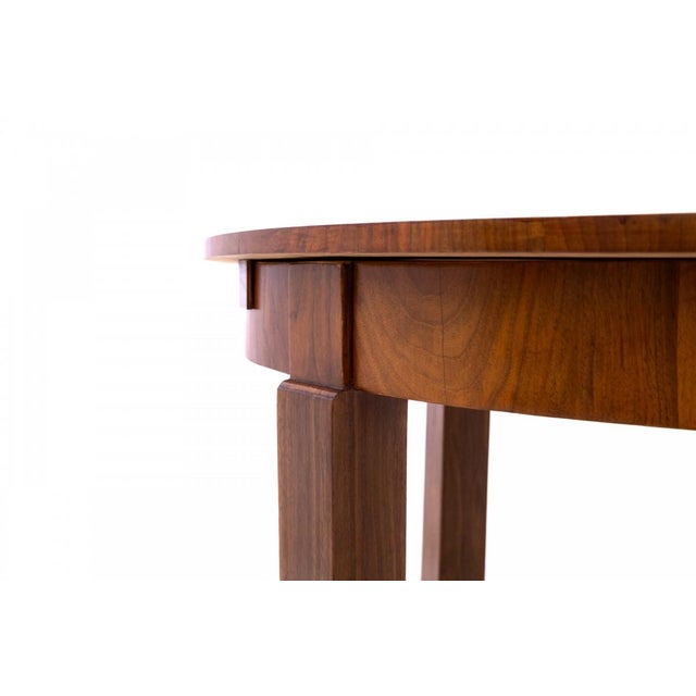 Brown Vintage Polish Art Deco Table, 1949s For Sale - Image 8 of 13