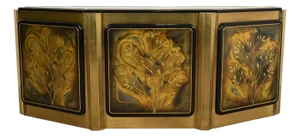 Bernhard Rohne for Mastercraft Acid Etched Brass "Tree of Life" Sideboard Credenza, 1970s