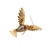 Modern Vintage 18k Yellow Gold Sapphire Diamond Textured Wings Hummingbird Pin Brooch For Sale - Image 3 of 8