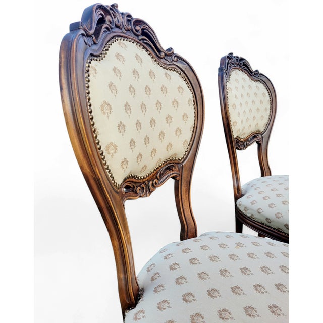 Antique French Queen Ann Style Château Mahogany Dining Chairs, Early 20th Century, Set of 4 For Sale - Image 9 of 11