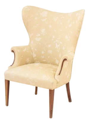 Botanical Print Upholstered Wingback Armchair