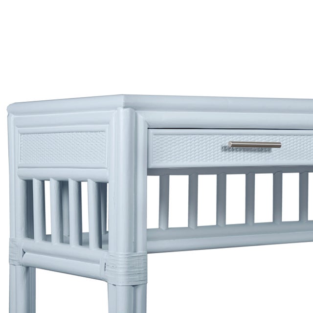 Wood Colony Desk, Light Blue For Sale - Image 7 of 9