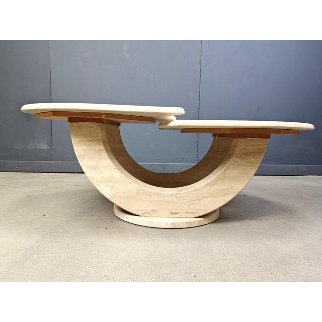 Vintage Two-Tier Travertine Coffee Table, 1970s For Sale - Image 4 of 9