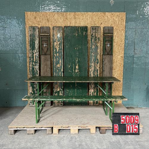 Large Vintage French Folding Bench and Table Set, 1950s, Set of 3 For Sale - Image 4 of 4