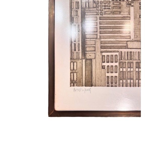 Valerie Thornton, Architectural Composition, 1960, Etching, Set of 2 For Sale - Image 4 of 9