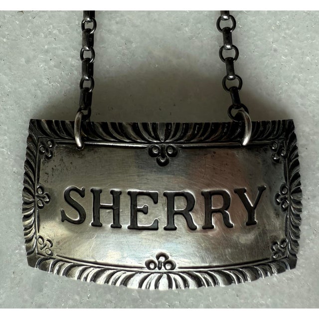 American Sterling Silver "Sherry" Decanter Label/Tag by Stieff Company for Colonial Williamsburg For Sale - Image 3 of 10