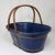 An American Antique - Victorian Grocery Shopping Carry Basket with Steam Bent Oak Swing Handles. It is made out of some...