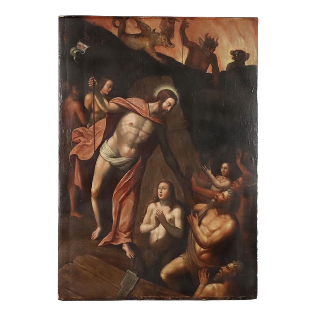 Lombard School, Painting Christ in Purgatory, Oil on Panel For Sale