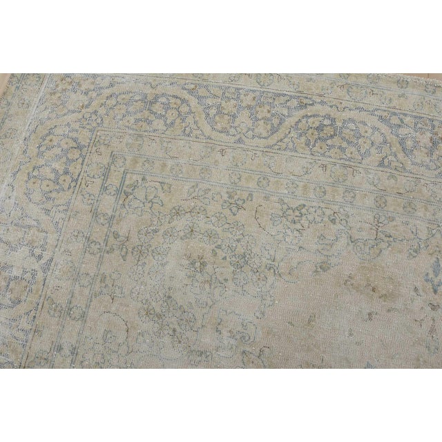 Textile Kerman Rug 8’7” X 12’11” Pink Wool Vintage Distressed Hand-Knotted Carpet For Sale - Image 7 of 15