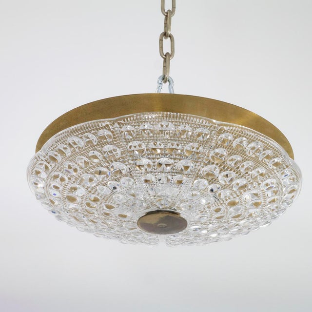 Molded glass flush mount ceiling fixture by Carl Fagerlund for Orrefors.