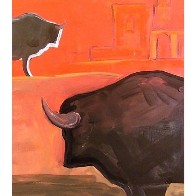 Carlo Massimo FRANCHI Bulls at Alhambra oil on canvas hand signed on the back 30 x 40 cm This piece is attributed to the...