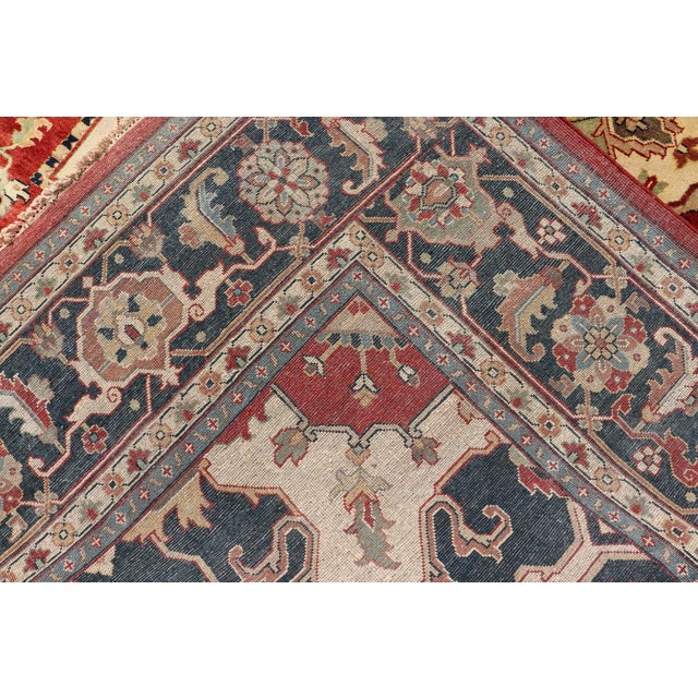 Large Hand-Knotted Serapi-Heriz With Geometric Medallion Design by Keivan Woven Arts For Sale In Atlanta - Image 6 of 12