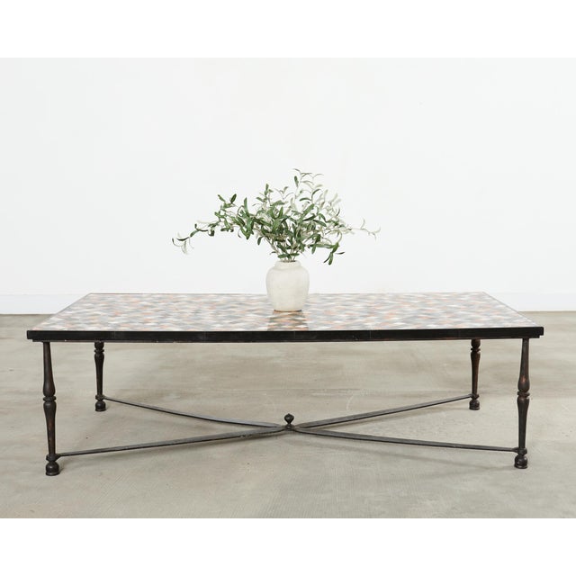 Monumental Italian Mosaic Marble Top Specimen Cocktail Table For Sale - Image 13 of 18