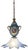 Antique Sevres-Style Bleu Celeste Romantic Floral Porcelain With Murano Art Glass Lotus Blue Shade For Sale - Image 16 of 17