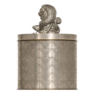Jar in Pewter and Brass attributed to Nils Fougstedt & Anna Petrus, 1928 For Sale