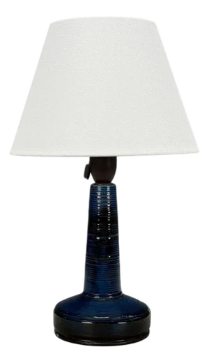 J. Holstein Keramik, Blue Stoneware, Table Lamp, Denmark, 1960s