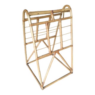 1950s Restored Vintage Mid-Century Rattan Arched Drying Rack For Sale