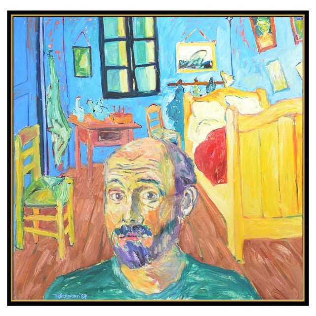Figurative Late 20th Century Self Portrait in a Room, Thomas Ackermann For Sale - Image 3 of 6