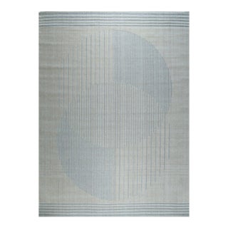 5x8 Majestic Chic Charcoal Geometric Modern Hand Knotted Wool Carpet Rug For Sale