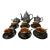 Antique Chinoiserie Black and Gold Hand Painted Lacquer Tea Set- 18 Pieces For Sale