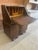 A handsome 1930s Art Deco waterfall secretary desk with beautiful geometric book matched veneer, a rounded waterfall...